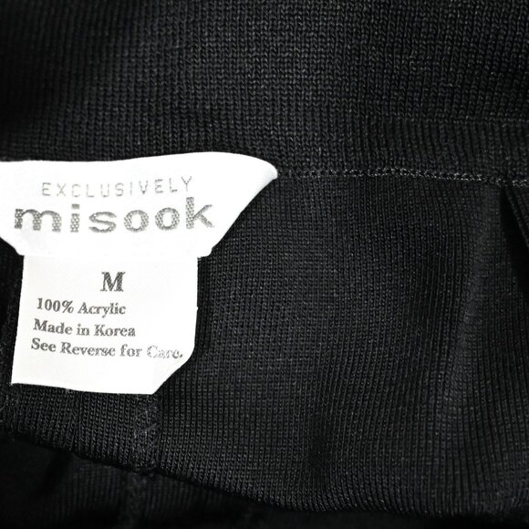 Misook Medium Knit Black Pleated Straight Leg Pants - Picture 5 of 5